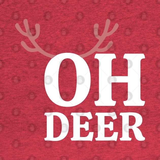 Oh Deer - Playful Rudolf Reindeer Antler Graphic Tee by thejamestaylor